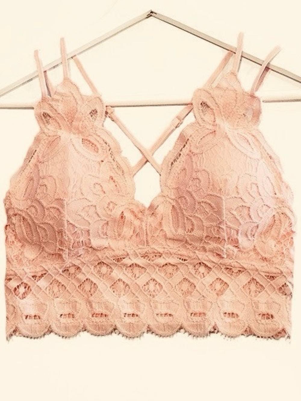 Anemone Lace Crochet Bralette With Criss Cross Straps And All Day Comfort Size L